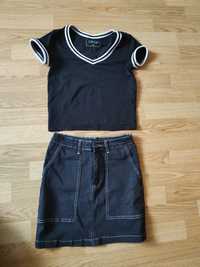 Spódnica jeans XS oraz top bluzka XS sinsay