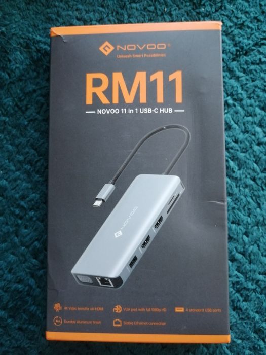 NOVOO 11 in 1 Stacja dokująca, Hub USB C 4K  60Hz, potrójny wyświetla