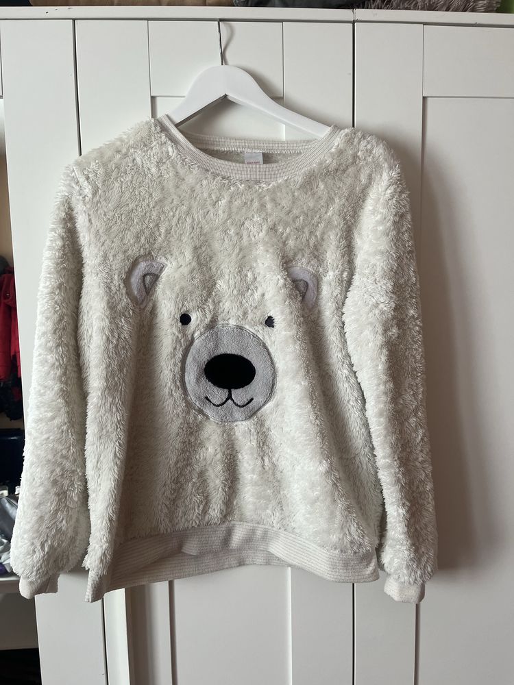 Biała bluza miś S
