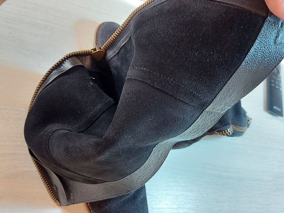 Сапоги осінні натуральний замш