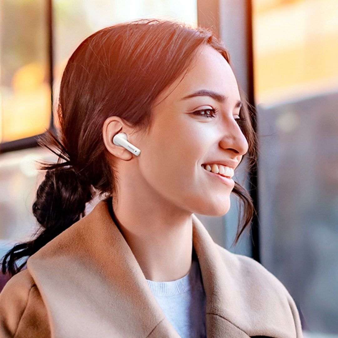 Słuchawki bezprzewodowe Bluetooth TWS ANC WS106 HiTune T3 białe