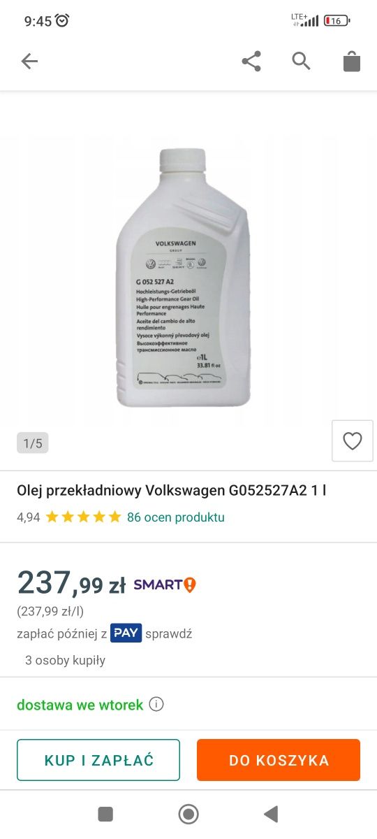 Olej do manualnej skrzyni biegów