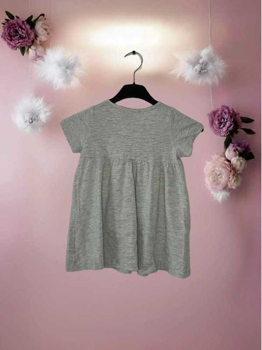 Sukienka H&M | Rozmiar 86 (12-18M) | Szara | Bawełna organiczna