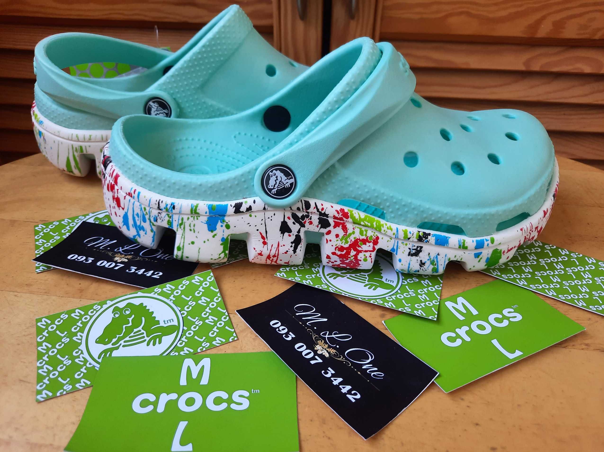 Crocs duet sport clog бирюзовые кляксы neo mint