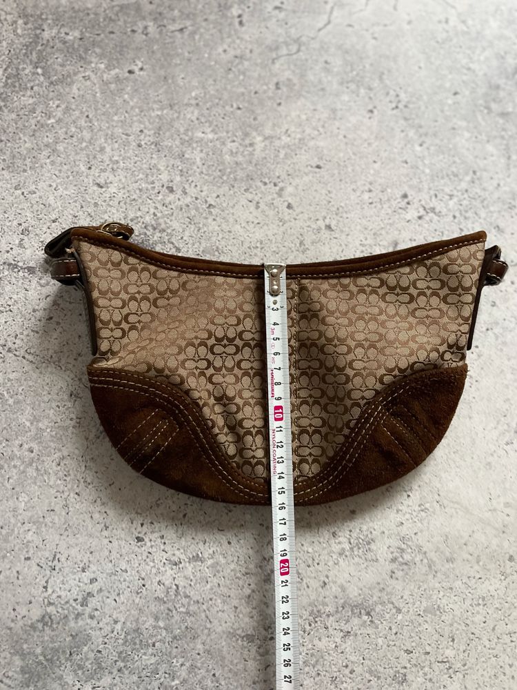 Женская Винтажная Сумка Coach Baguette Monogram Bag