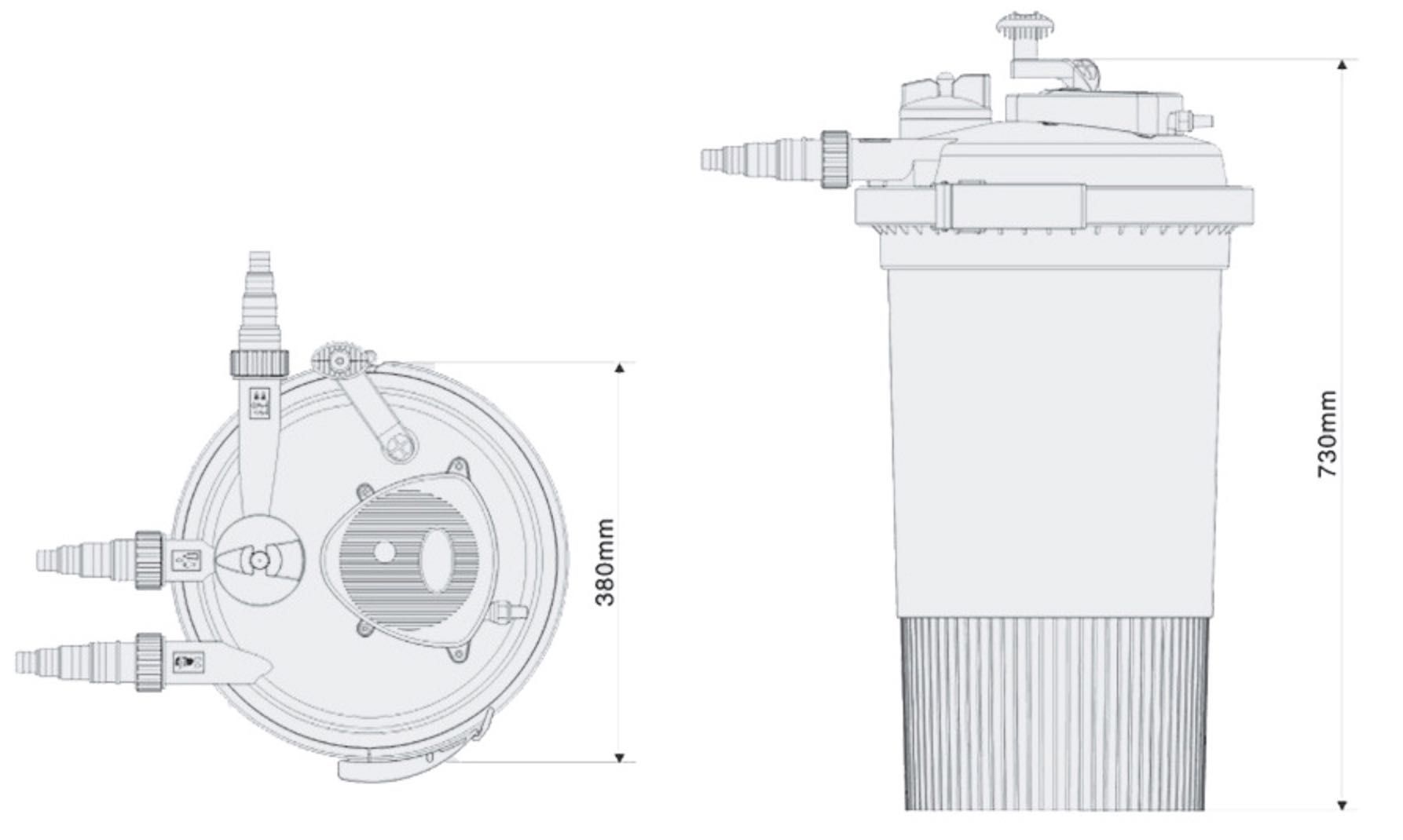 SUNSUN CPF-15000 filtr ciśnieniowy z lampą UV, do zbiorników do 30000l