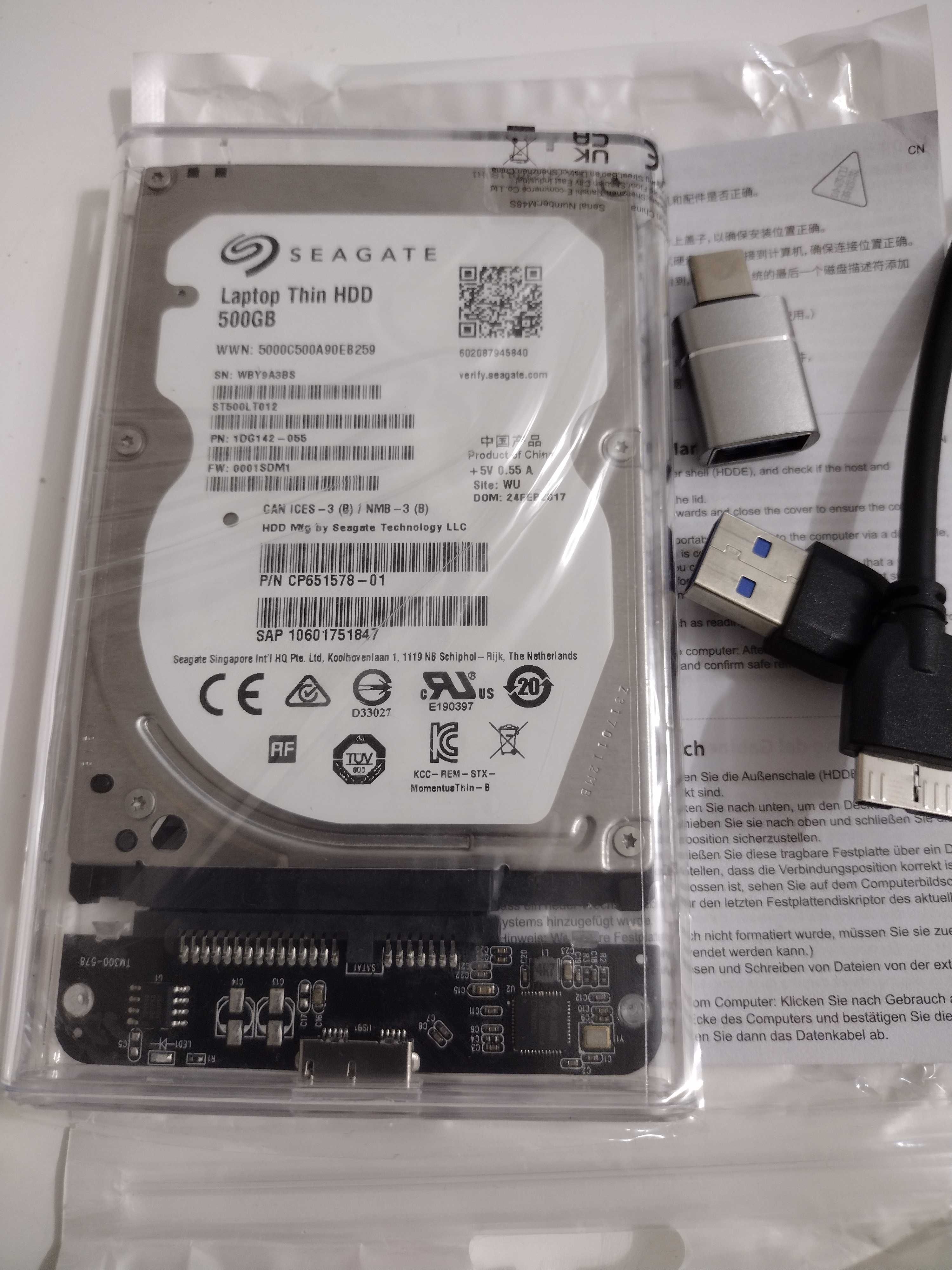 Dysk przenośny Seagate 500 GB USB 3.0 / USB-A i USB-C / SATA III
