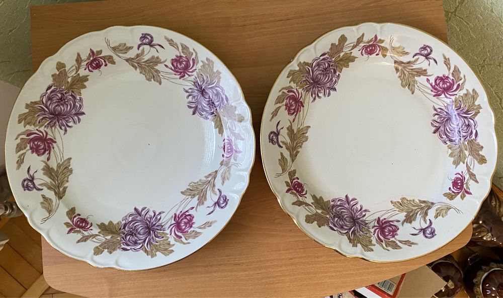 Большие фарфоровые блюда Барановка СССР, 1960-е, позолота, 6 шт