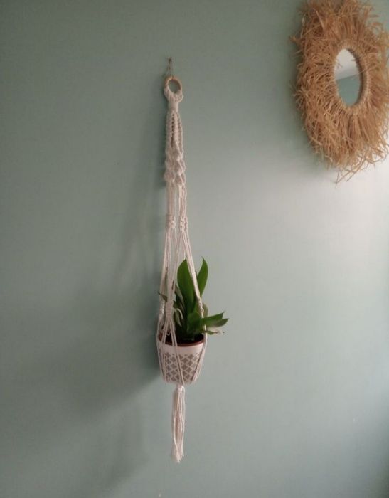 Kwietnik makramowy kwietnik ze sznurka kwietnik wiszący makrama