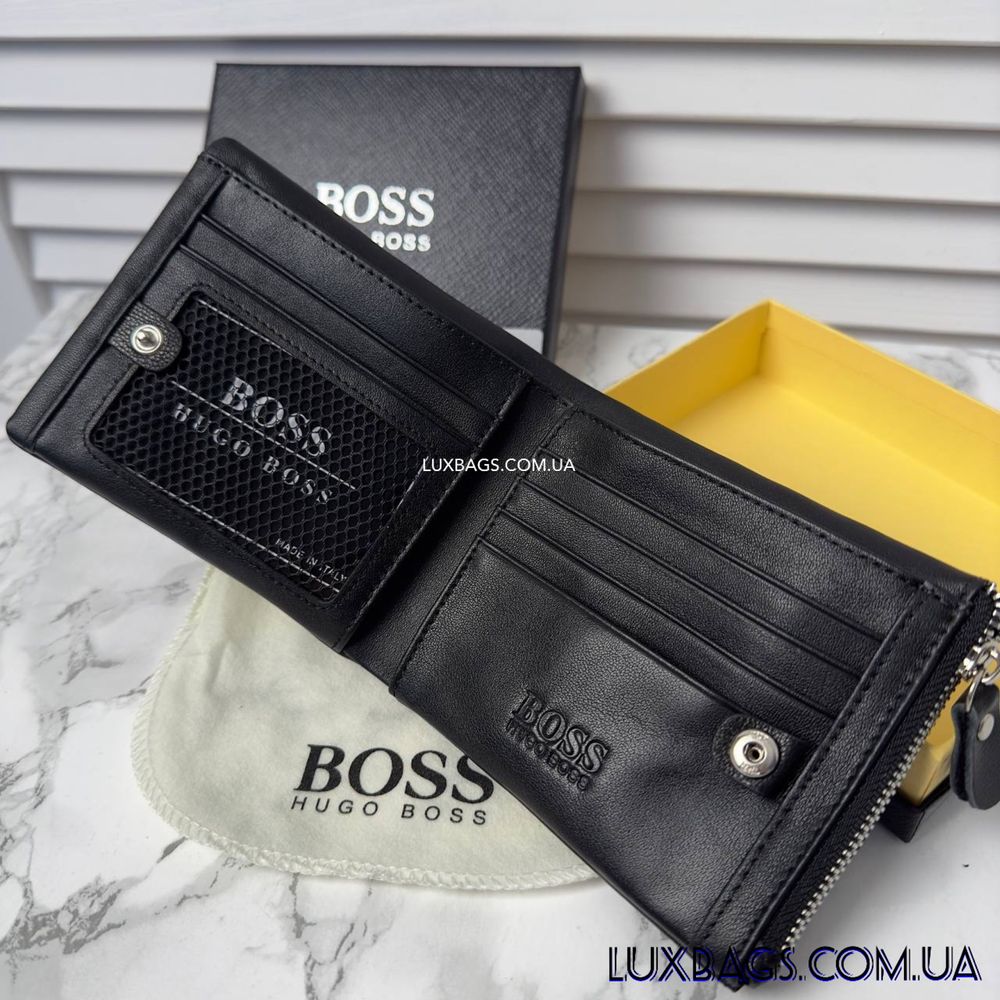 Мужской кожаный складной кошелек Hugo Boss