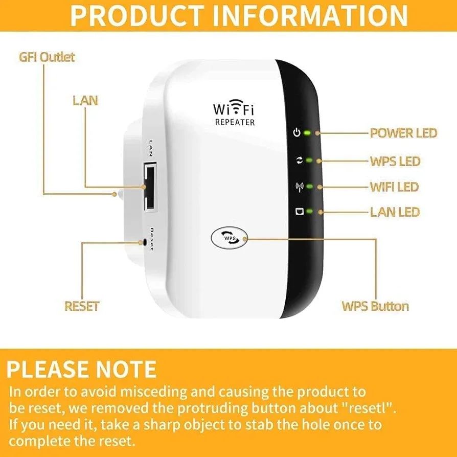 Repetidor sinal wifi 300mbps com função WPS e porta Ethernet NOVO