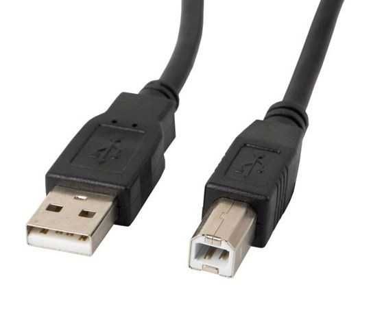 Lanberg Kabel USB-A(M)->USB-B(M) 2.0 1M CZARNY do drukarki, skanera