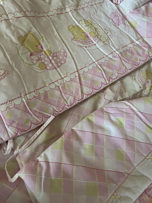 Захист в дитячу кроватку+балдахін+  комплект постільної білизни