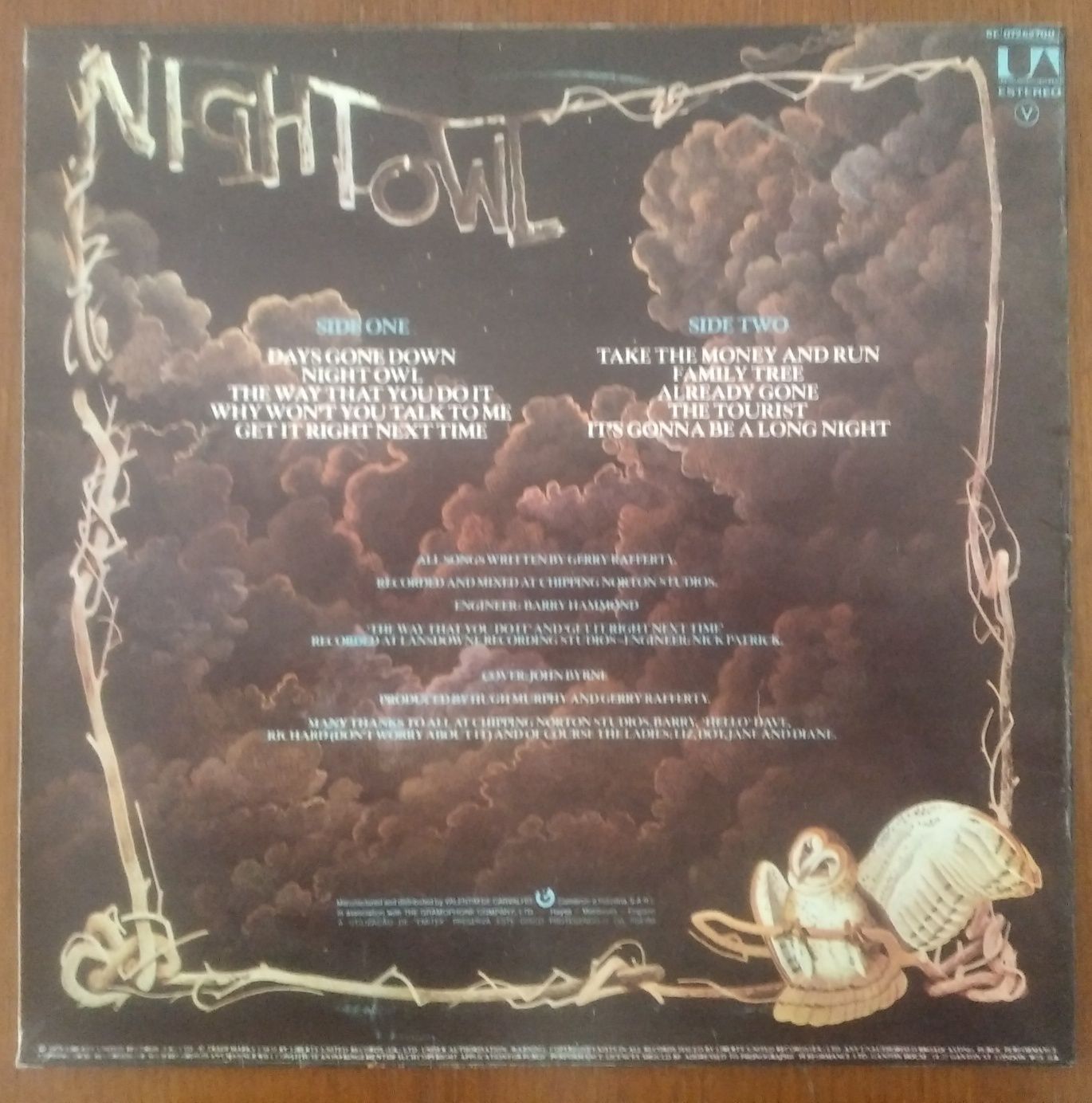 Gerry Rafferty disco de vinil "Night Owl"