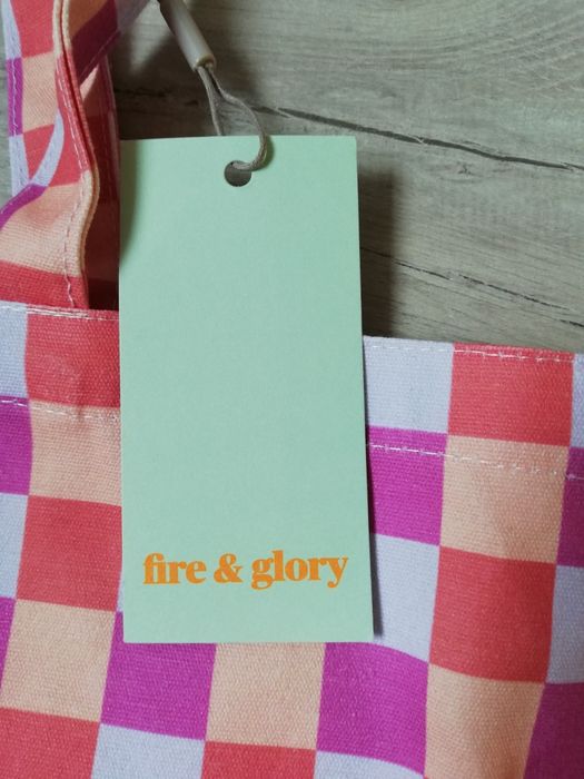 Bawełniana torba w kratkę na zakupy lub plażę fire&glory
