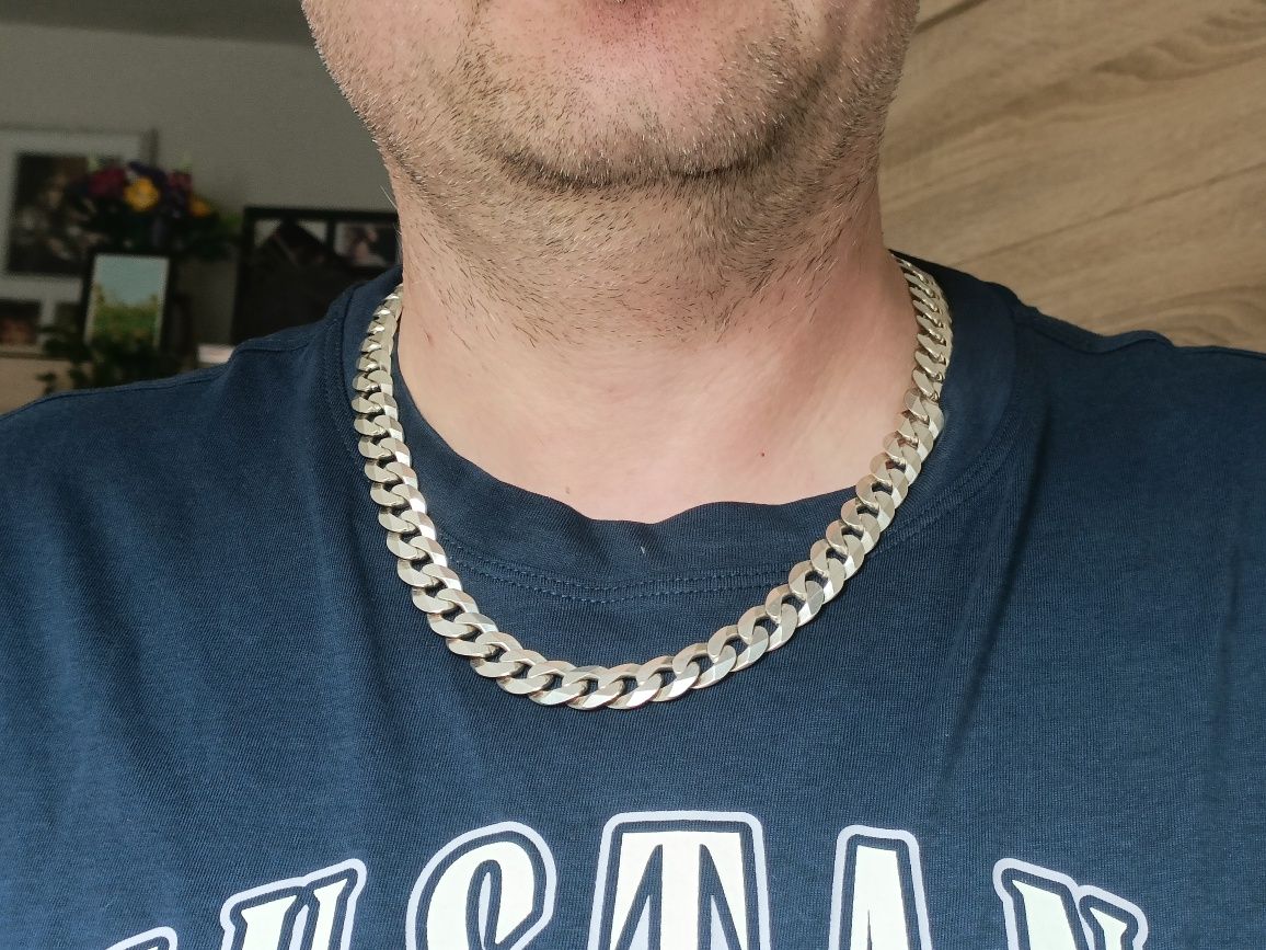Łańcuch srebrny męski