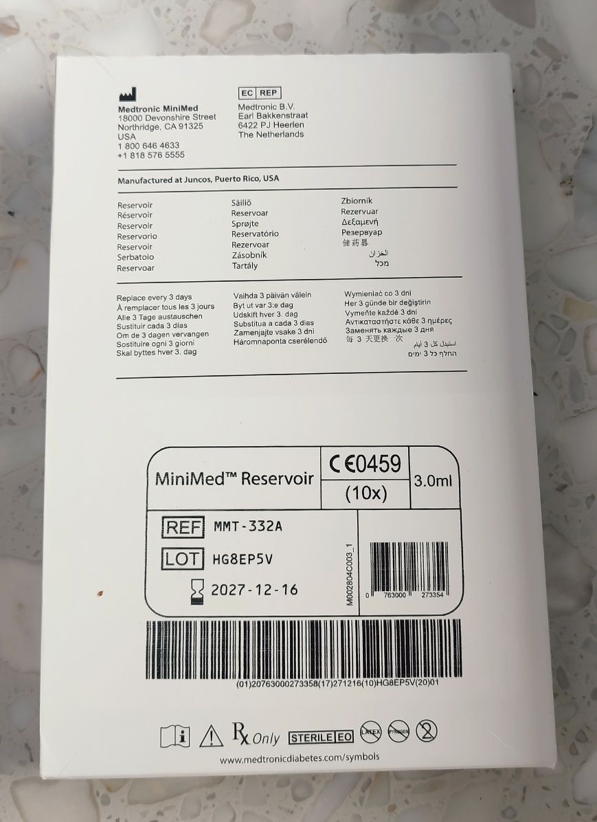 Medtronic pojemniki zbiorniki na insulinę do pompy minimed MMT 332A