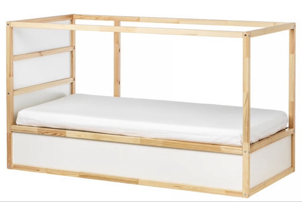 Cama KURA reversível IKEA, branco/pinho, 90x200 cm