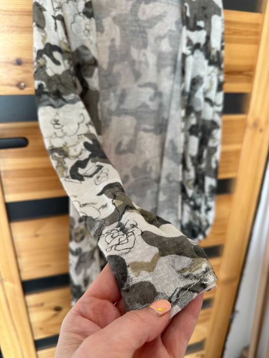 Prodotto Italiano beżowy melanż wiskozowo-poliestrowa narzutka NOWA