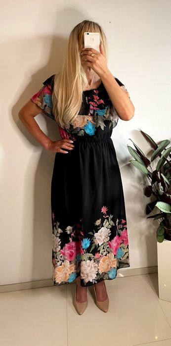Sukienka plus size xl xxl xxxl 42 44 46 komunia chrzest wesele eleganc