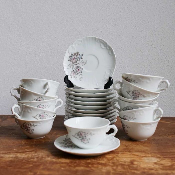 Serviço de café completo para 12 pessoas em porcelana da Vista Alegre