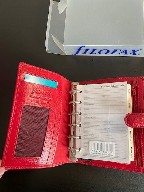 Filofax - Agenda em pele genuína vermelha