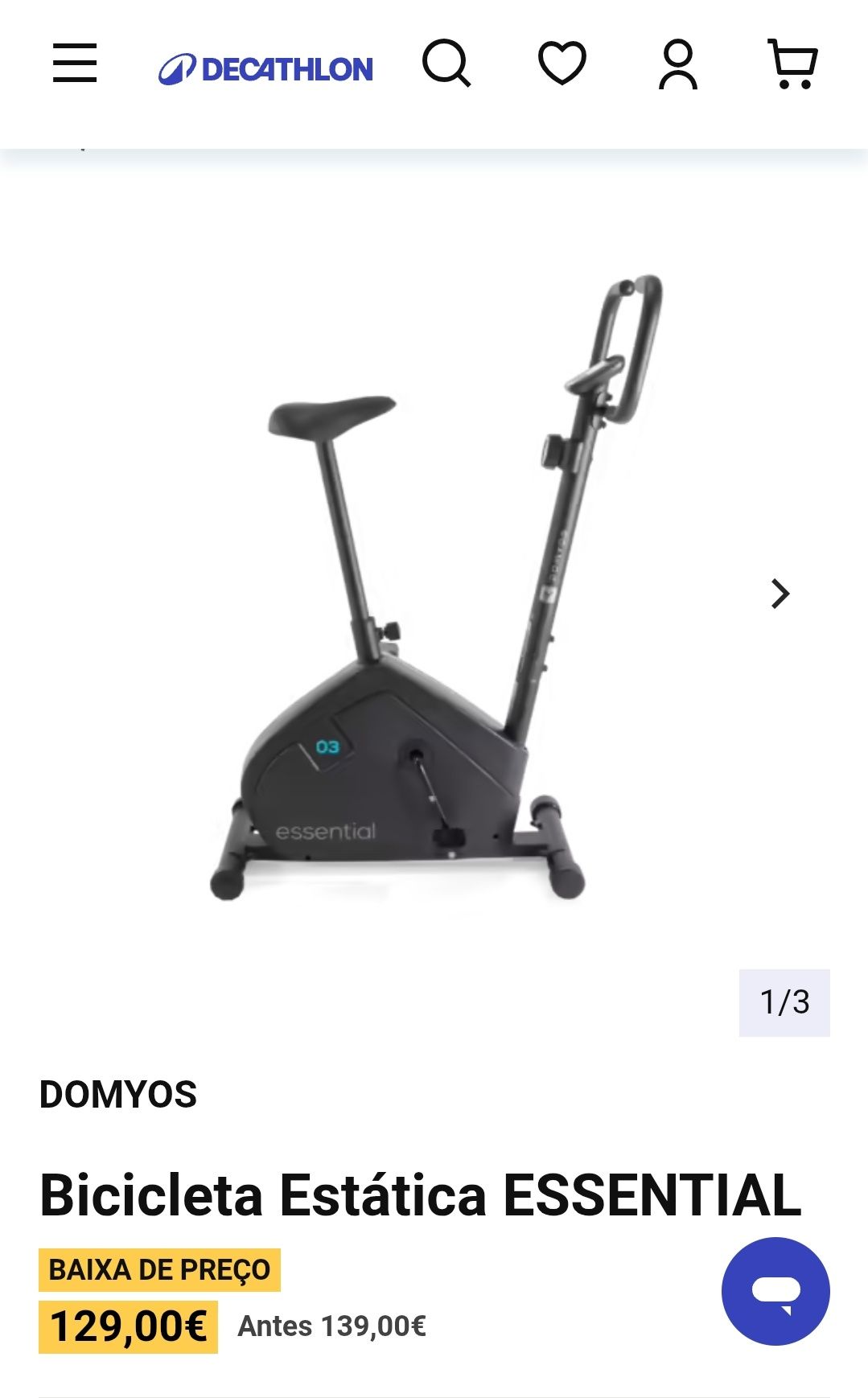 Bicicleta estática essential
