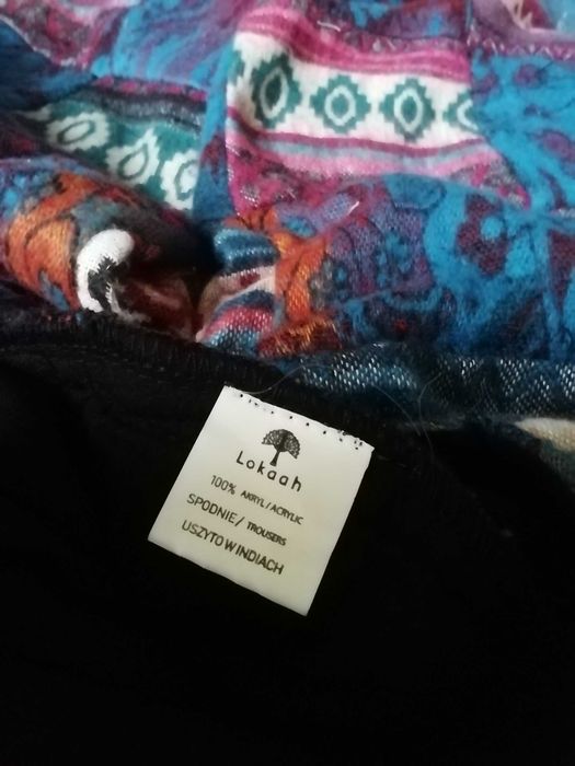 Spodnie ogrodniczki Lokaah Indie boho hippie 38 40 42 ciepłe