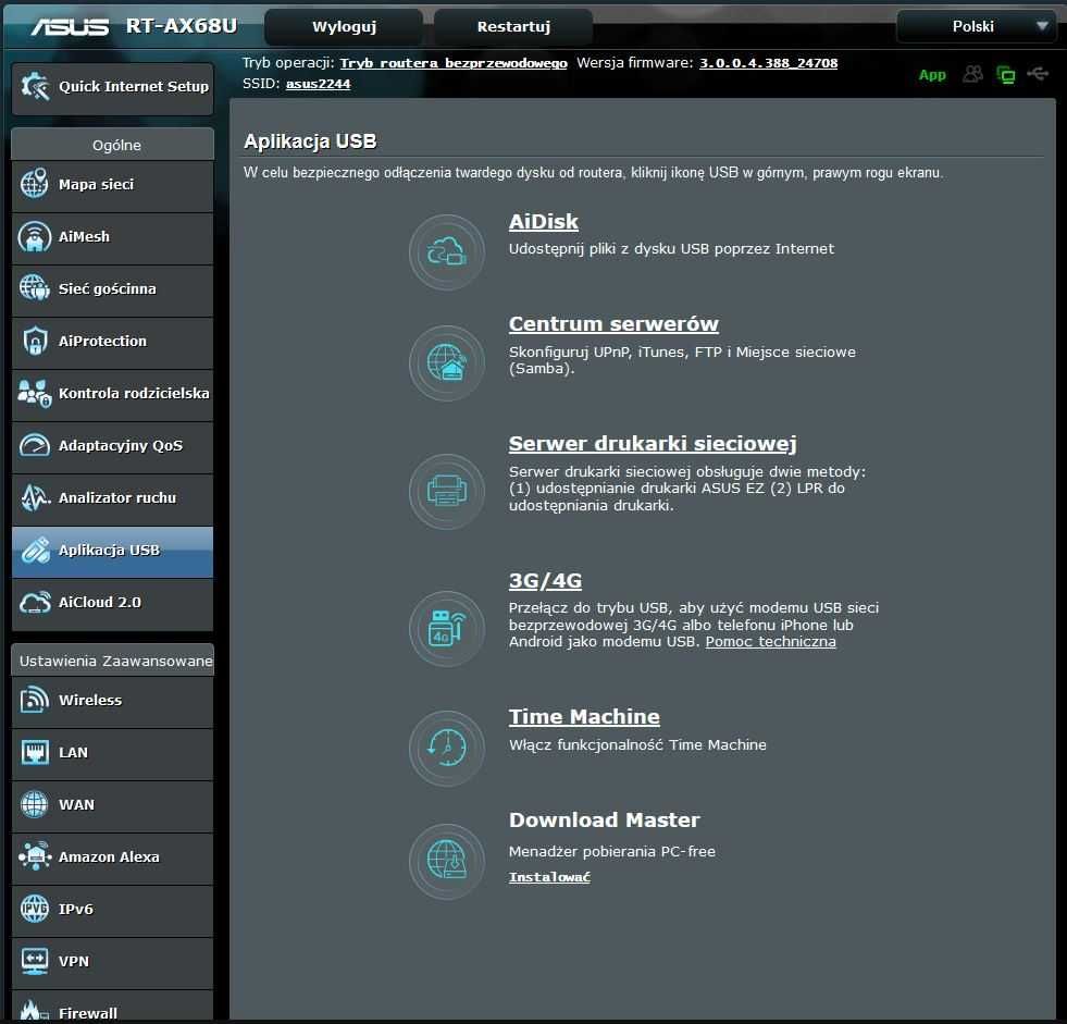 Router ASUS AX68U, AX2700, MESH, WiFi6, QoS, USB, GWARANCJA, FV #9