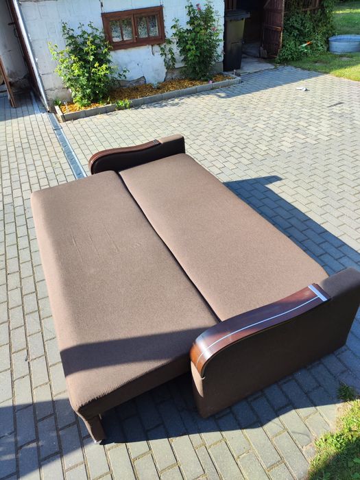 Sofa, kanapa, rozkładana, brązowa,