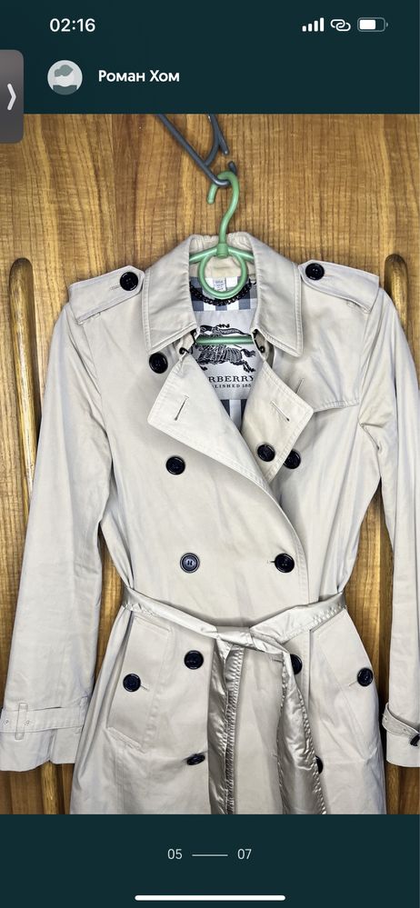 Тренч пальто плащ Burberry оригинал made in England новое размер S