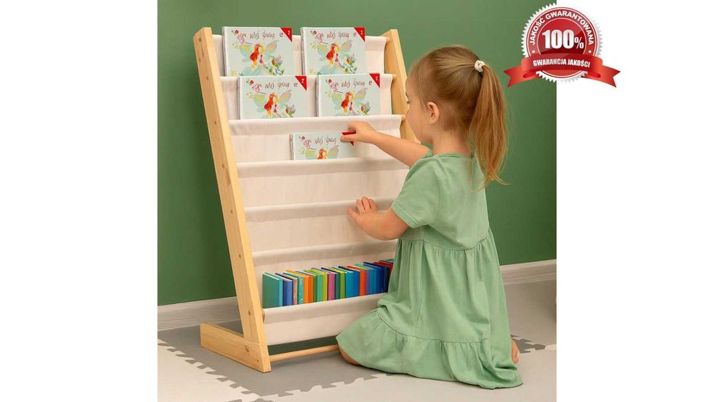 Regał na Książki Montessori – Drewniany Organizer 6 Półek NOWY