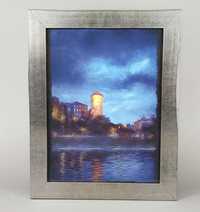 Obraz wieczorny Wawelu - Tempera w ramie ze szkłem