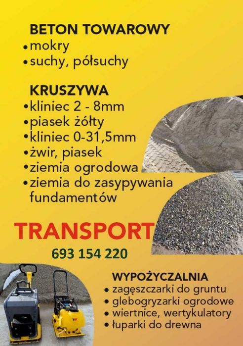 Kliniec żwir piasek beton