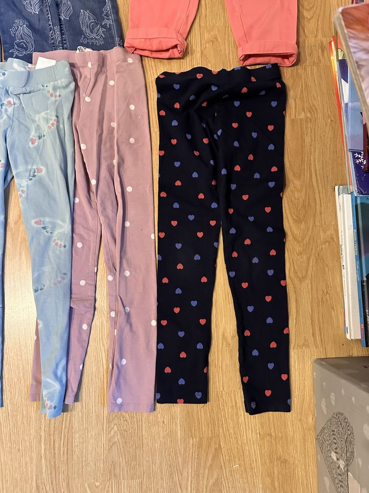 Leginsy, jegginsy, spodnie H&M 122/128 - 9 sztuk, mega paka