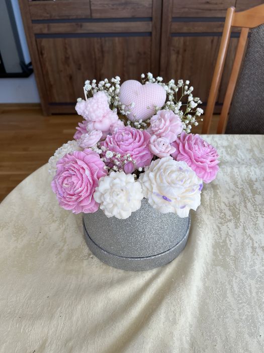 Flower box ze świeczek