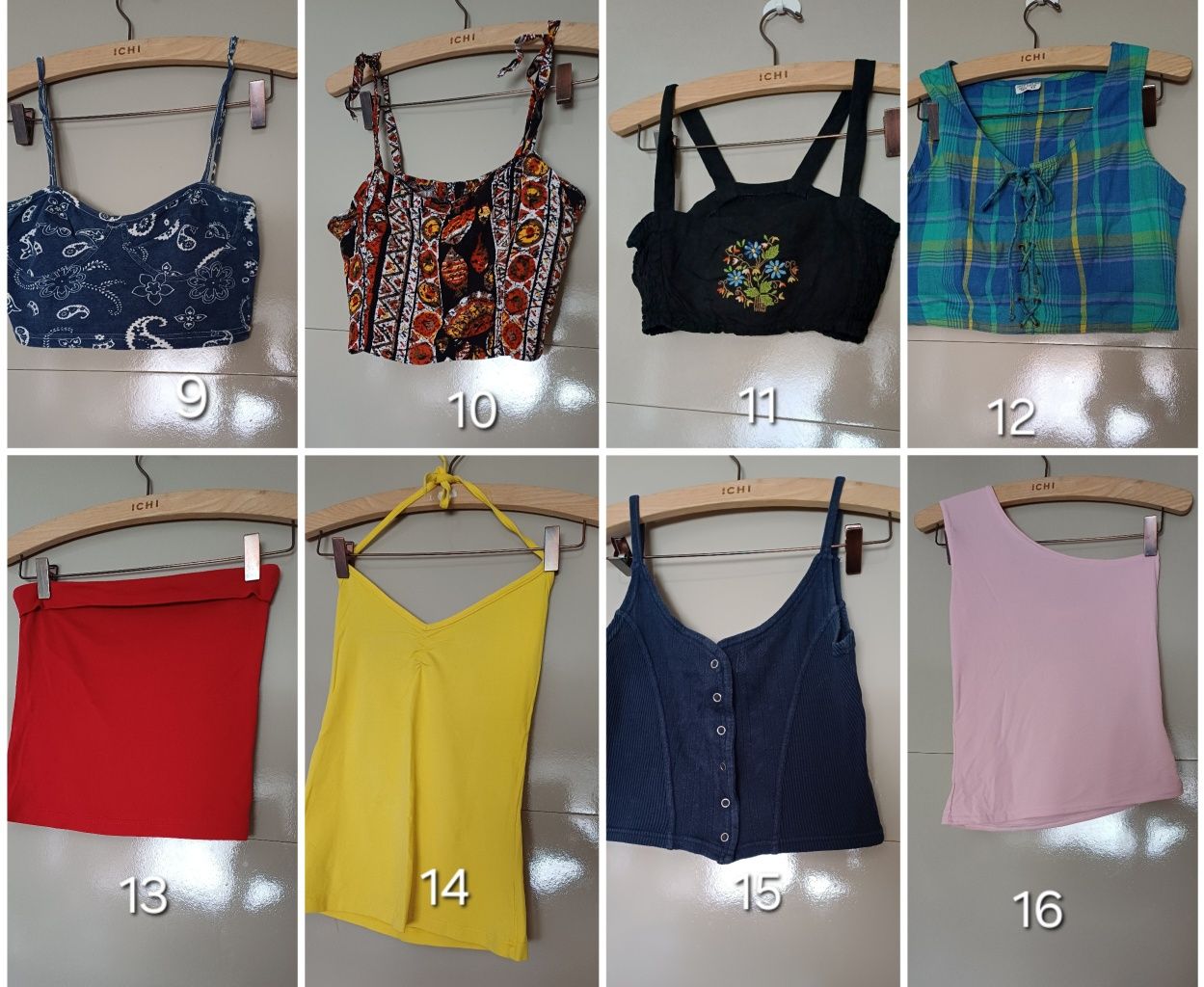 Blusas e tops tamanho S/M.
Roupa de senhora. 
Em bom estado.