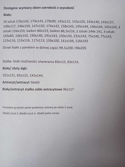 Okna z demontażu pcv pvc