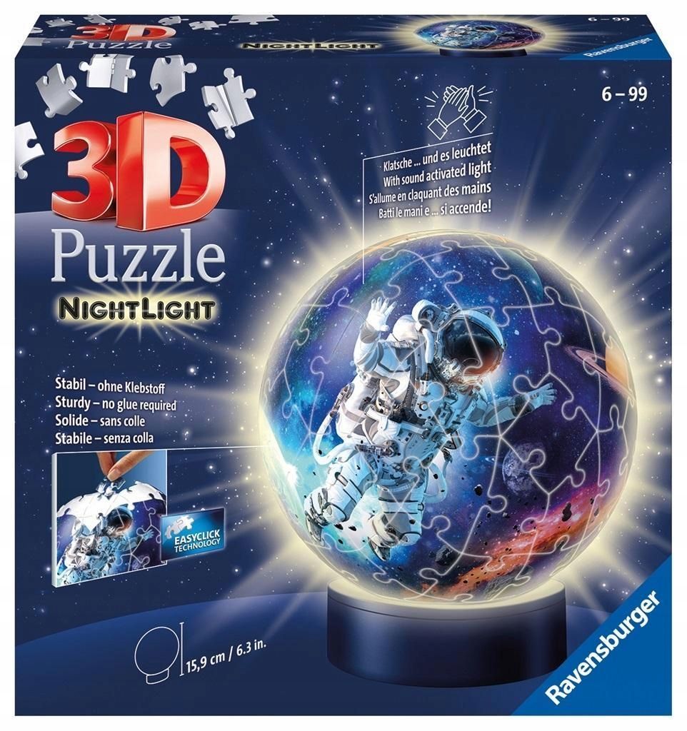 Puzzle 3d Świecąca Kula: Astronauta, Ravensburger