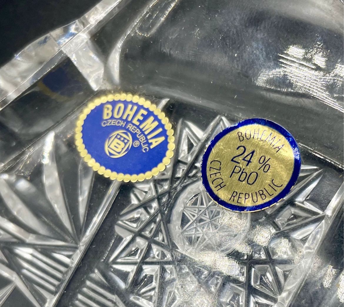 Travessa taça pequena petiscos cristal bohemia