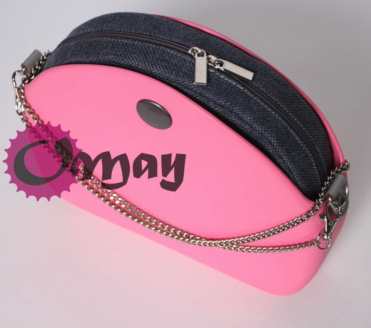 organizer OBAG MOON LIGHT plecionka szary niebieski 2 kieszenie OMAY