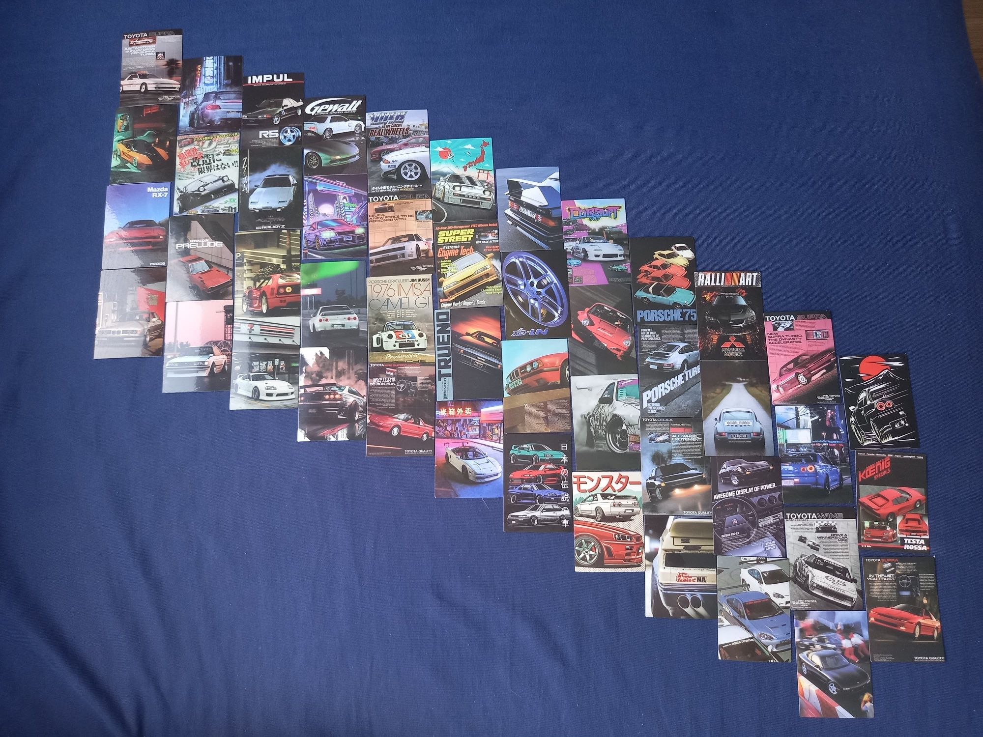 Karty samochodowe 50 szt, plakaty samochodowe, fotografie
