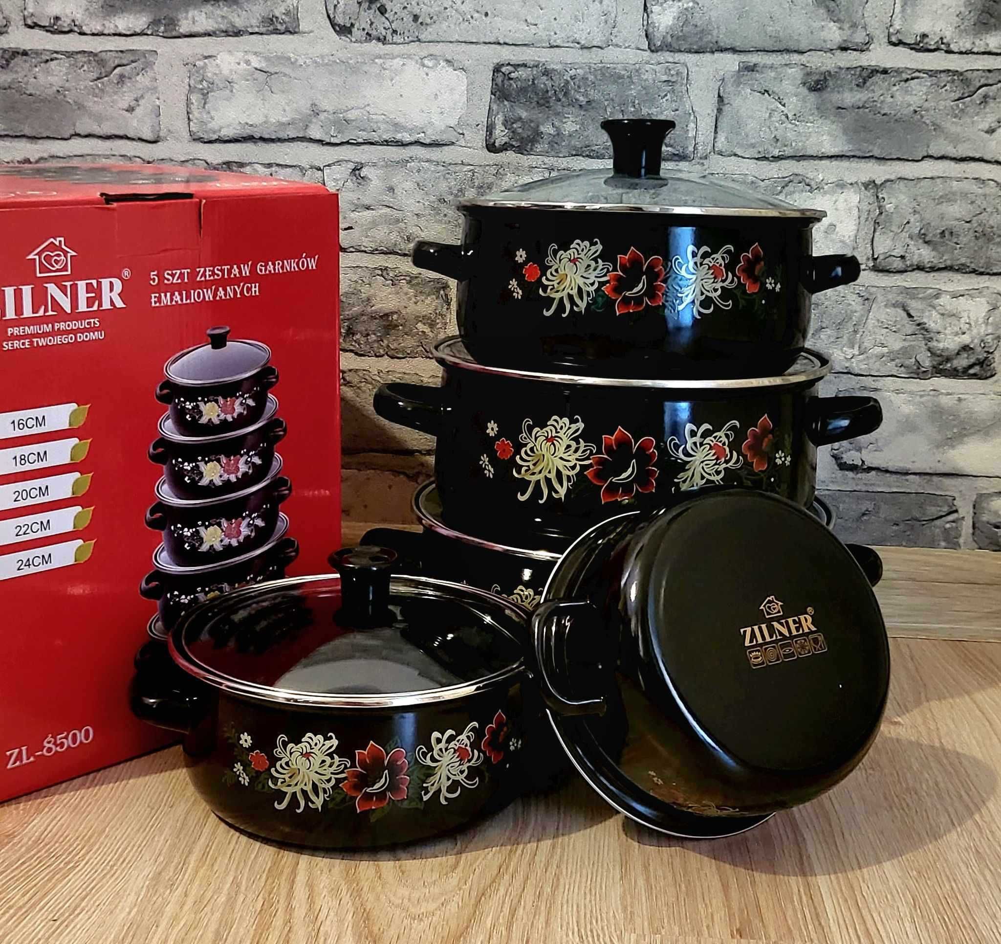 Nowe garnki emaliowe