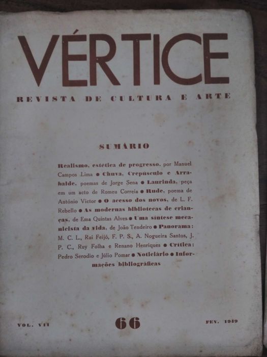 Vértice | Colóquio de Letras - anos 40-50 - desde 7€