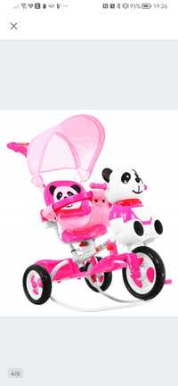 Rowerek panda różowy