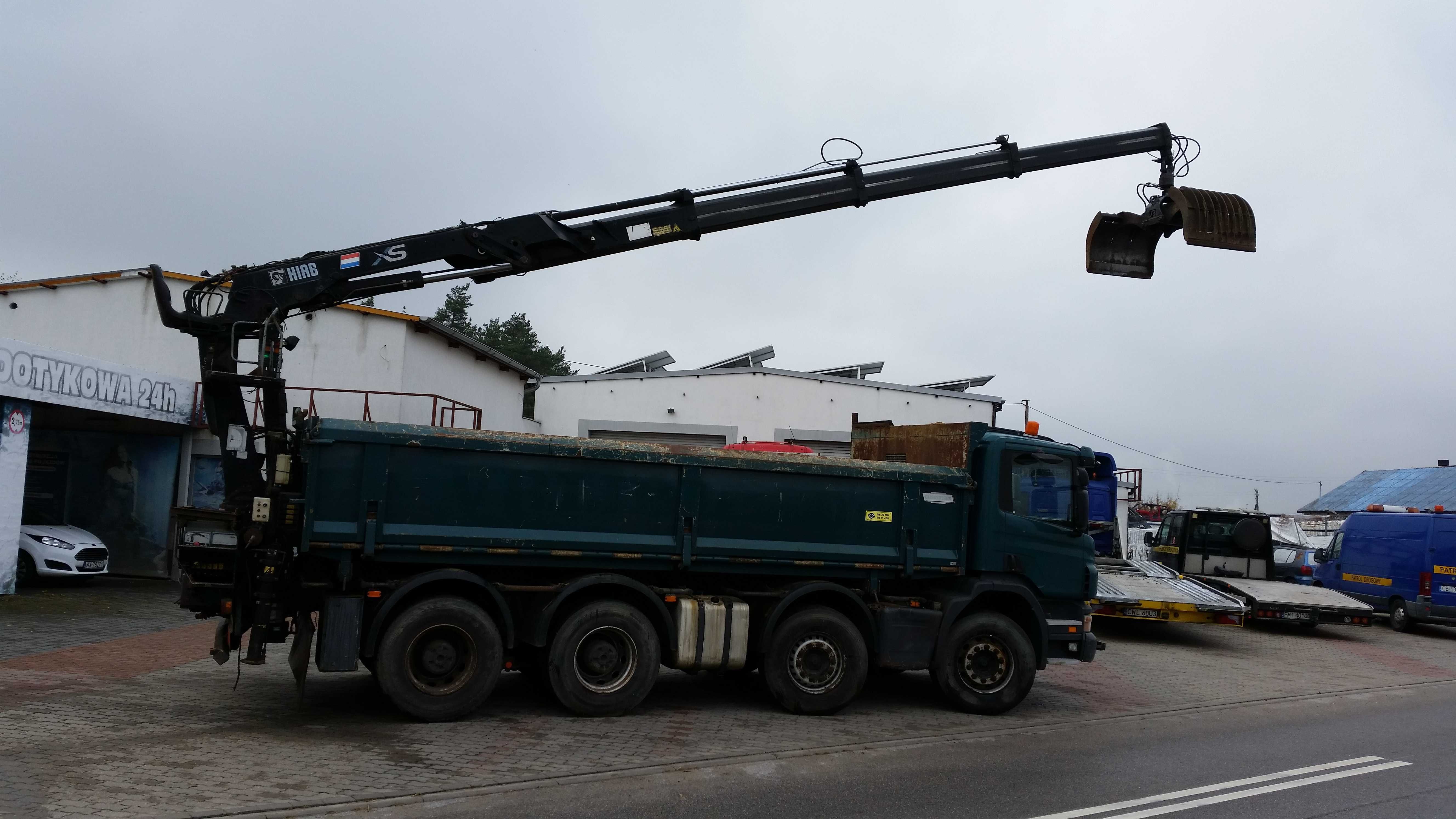 SCANIA P380 ,wywrotka, HDS HIAB 166 -RADIO, 8X4 ,