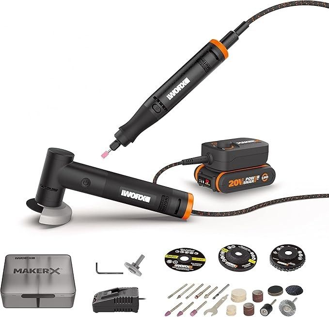 Multiszlifierka wielofunkcyjna Prosta i kątowa Worx Makerx WX990 Zesta