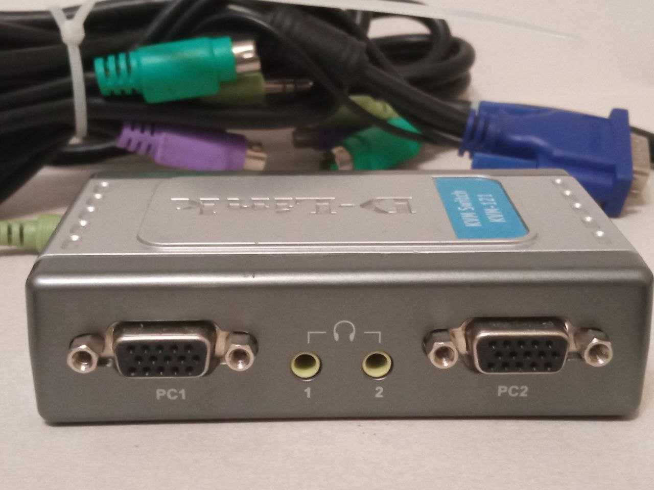 kvm switch квм свич d-link kvm-121 и два кабеля