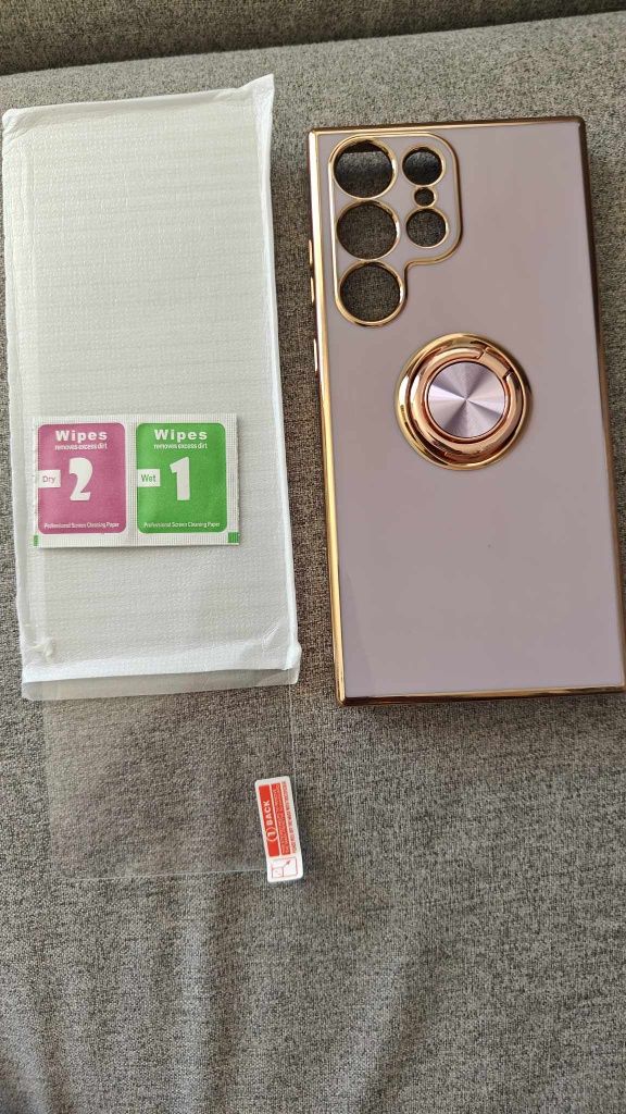 Szkło + Etui premium z uchwytem ringiem Samsung Galaxy S23 Ultra