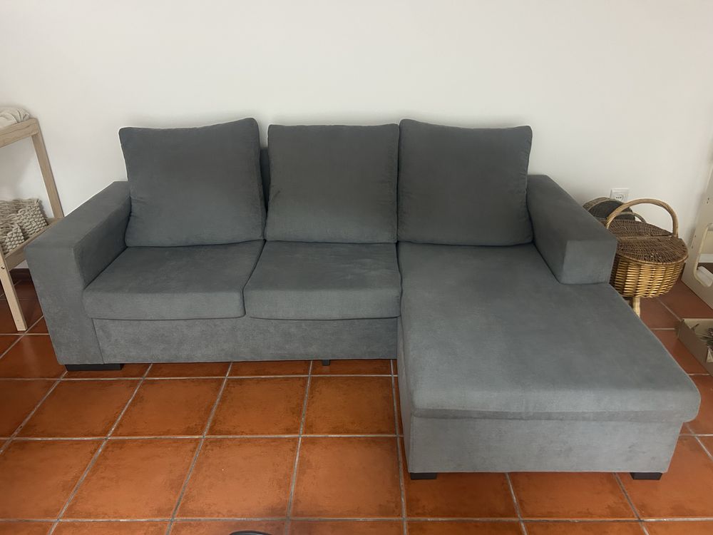 Sofá 3 lugares com chaise longue